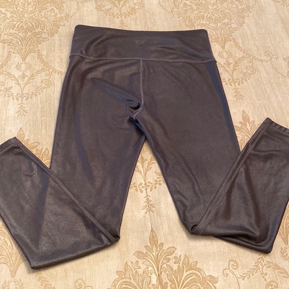 Athleta Elation High Rise Gray Silver Shimmer Leggings M - Picture 12 of 13